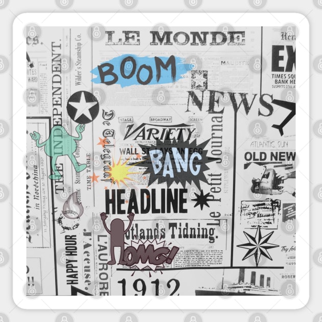 RETRO VINTAGE NEWSPAPER COMICS Sticker by DAZu